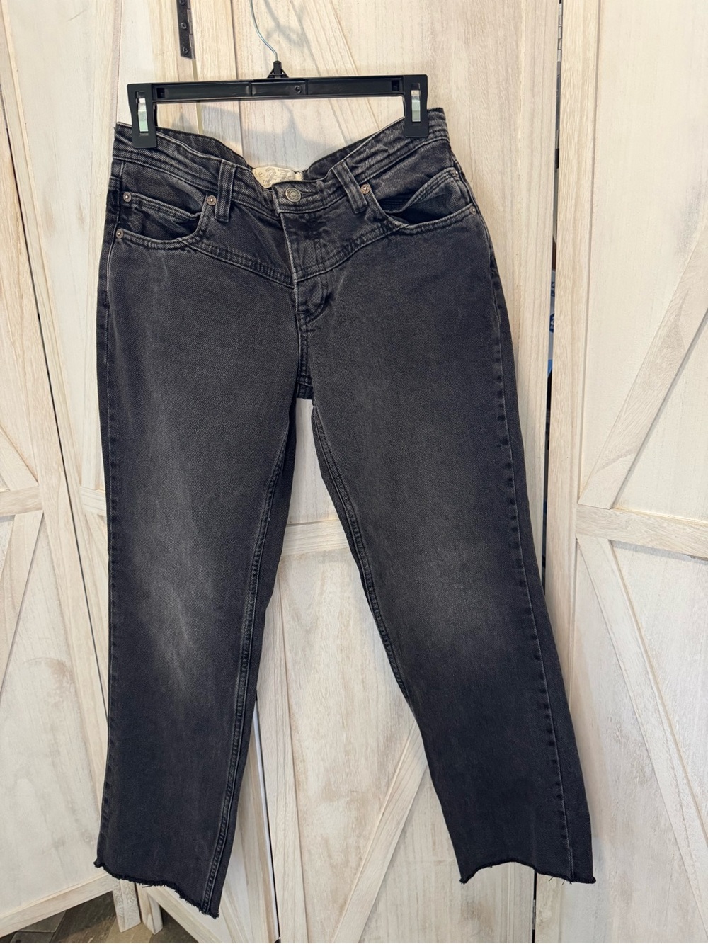 We The Free Black Washed Straight Leg Jeans